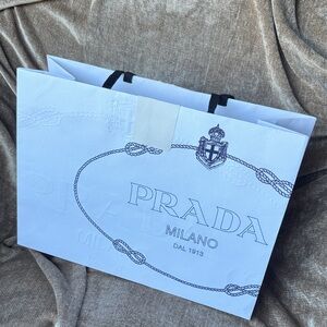 Prada Light Blue Shopping Bag with Black Accents